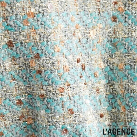 L'AGENCE **NWT** Bridges Cropped Neutral / Sage Multi Tweed Jacket - Picture 7 of 15